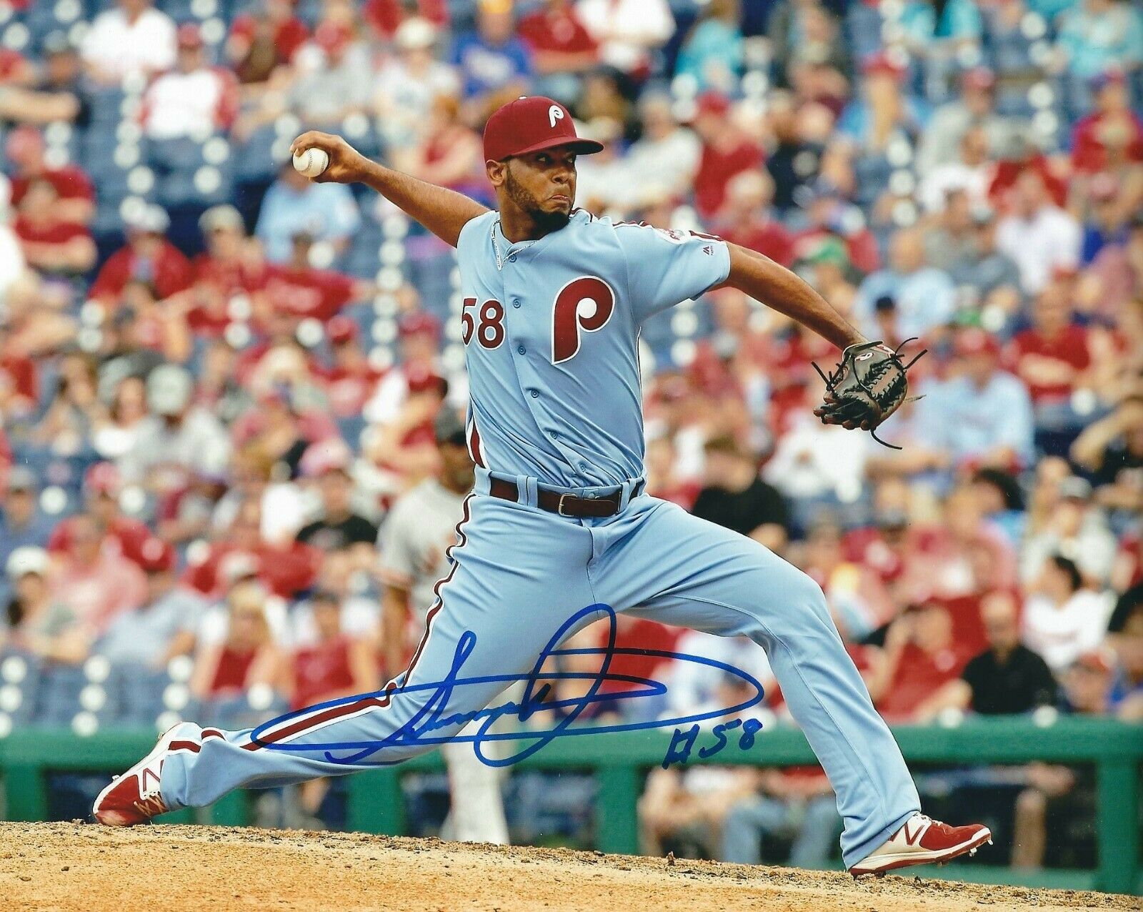 Autographed SERANTHONY DOMINGUEZ 8X10 Philadelphia Phillies Photo Poster painting with COA