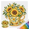 Stamped Cross Stitch Kit for Adults Floral Still Life Cup 18CT tapestrymarket