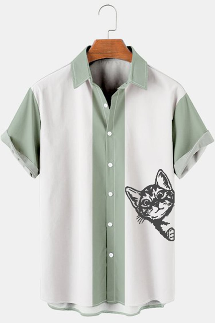 Men's Fashion Casual Kitten Shirt