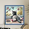 Cat And Bird By Window-11CT Stamped Cross Stitch 40*40cm/15.75*15.75in tapestrymarket