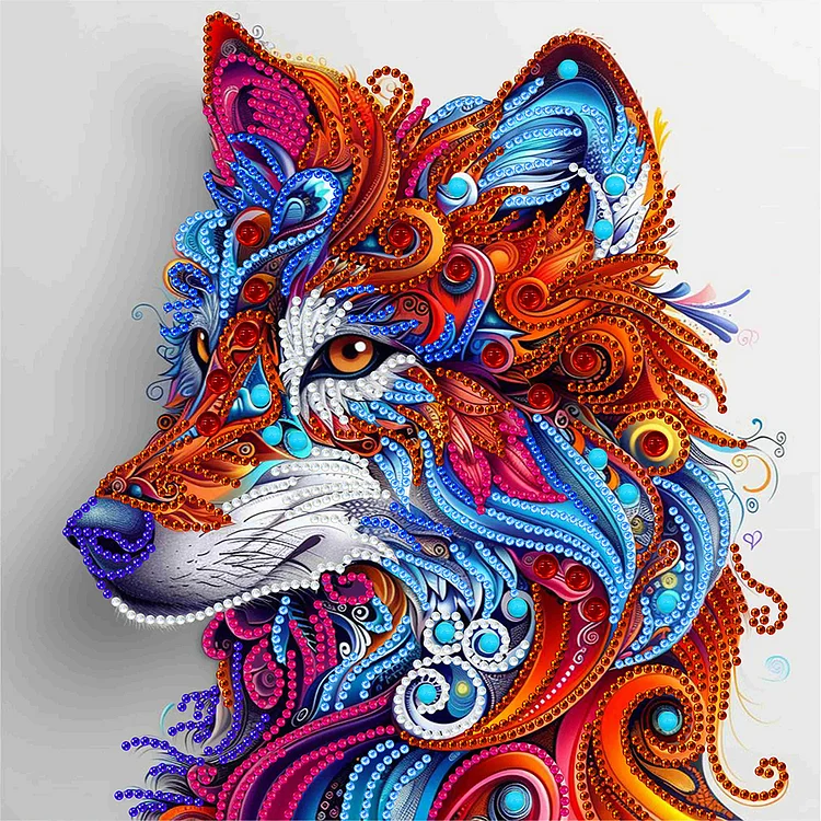 Color Wolf 30*30cm (Canvas) Special Shaped Drill Diamond Painting gbfke