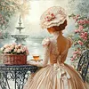 (Multi-Style)Victorian Girl-14CT Stamped Cross Stitch 50*50cm/19.69*19.69in