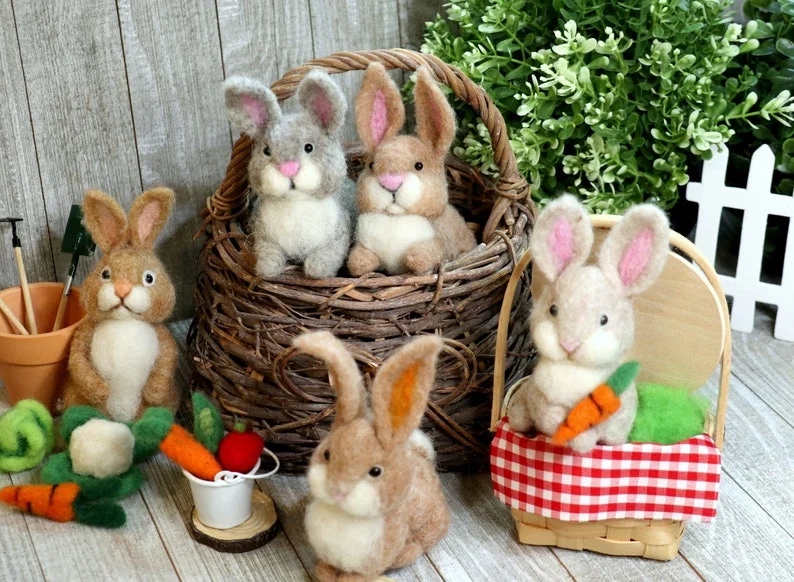 Needle Felted Baby Bunny- Handmade DIY Material Kit (🎁Easter Hot Sale- 45%OFF🎁)