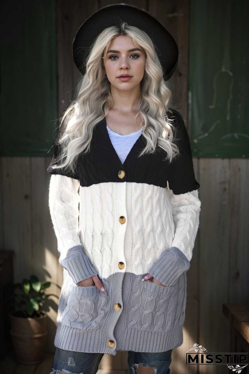 cozy cable knit button front long sleeve cardigan