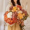 Autumn Decor Burn Edge Large 16.5cm Stem Hydrangea Artificial Flower