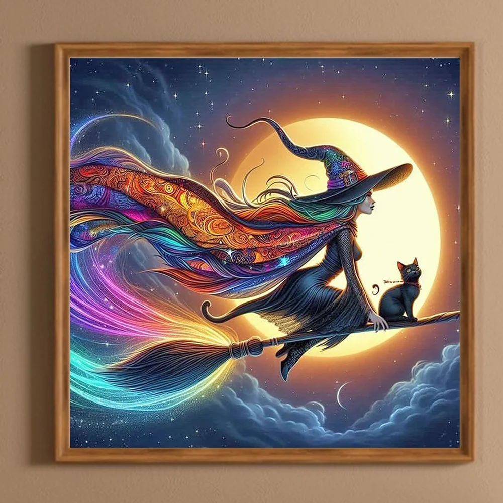 Diamond Painting - Full Round Drill - Halloween Witch(Canvas|40*40cm)