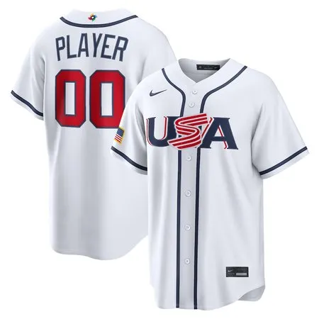 Youth USA Baseball Custom White 2026 World Baseball Classic Home Jersey