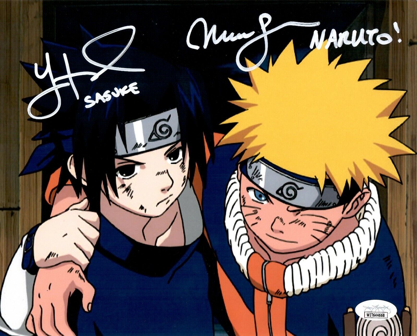 Maile Flanagan Yuri Lowenthal signed inscribed 8x10 Photo Poster painting JSA COA Naruto Sasuke