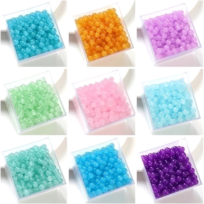 3 Pieces 1 Set Diameter 6 Mm Diameter 8mm Hole 1~1.9mm Glass Solid Color Beads