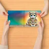 6Pcs DIY Wolf Owl Lion Diamond Painting Greeting Card 