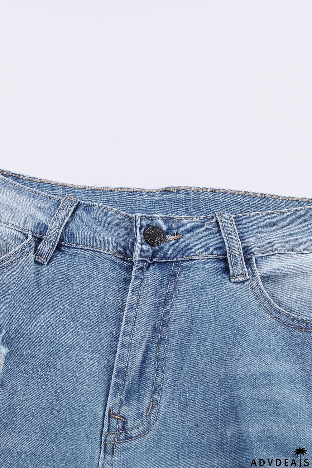 Fashion Light Blue Distressed Boyfriend Denim Pants