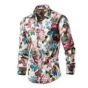 Cricshere mens smart casual 2025 Fashion Spring Summer Flower Printed Retro Shirts Mens Hawaiian Shirts Casual Fashion Summer Male Beach Holiday Shirts