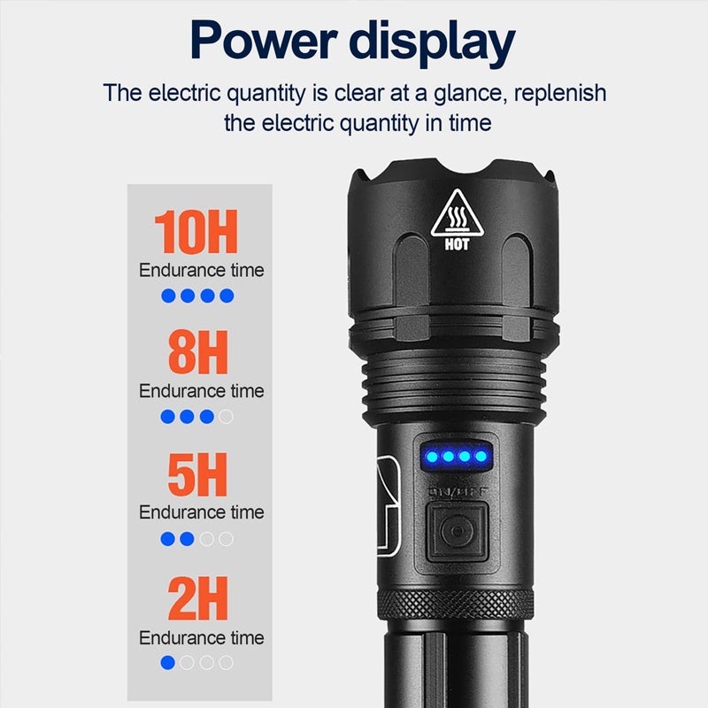 Waterproof Usb Rechargeable Glare Flashlight