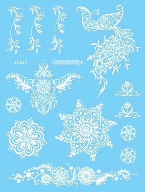 Sdrawing Creative Fake Temporary Tattoo Snowflake Star Moon Flower Butterfly Body Art Beauty Face Tattoo Makeup Sticker for Women