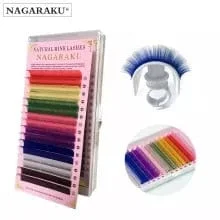 Khalesexx Lashes NAGARAKU Mix Color Eyelashes Maquiagem Make up High Quality Soft Natural Synthetic Mink Rainbow Eyelash Cilios  8 Colors Mix