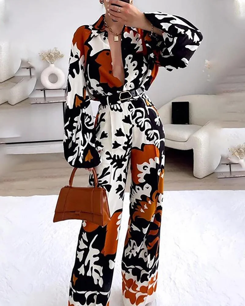 Casual Loose Printed Two-Piece Set