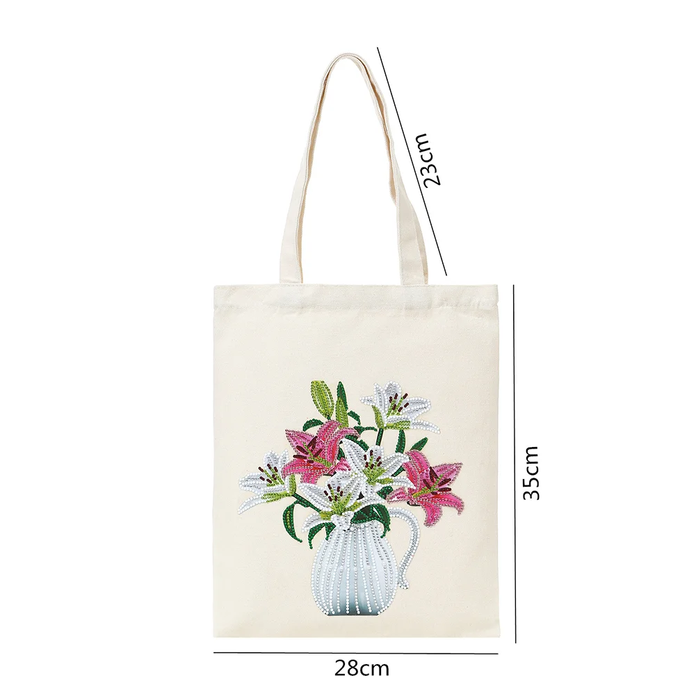 DIY Diamond Painting Eco-Friendly Canvas Bag - Vase