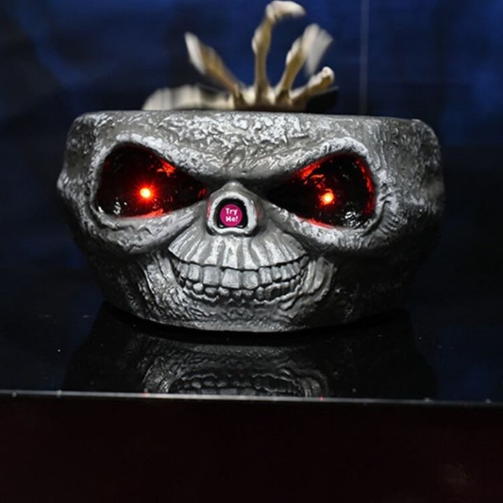 Homarden Animated Halloween Skull Bowl