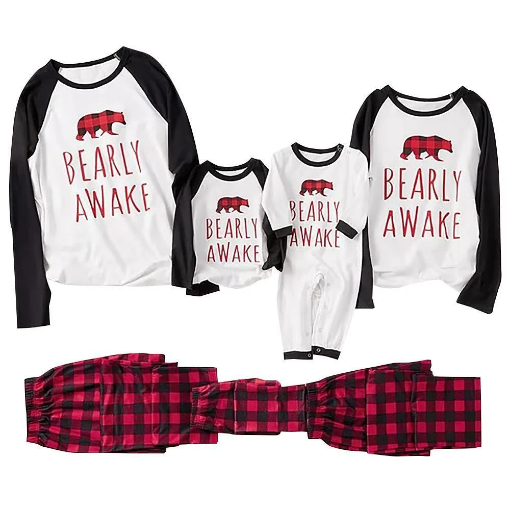 Bear Letter Family Matching Christmas Pajamas