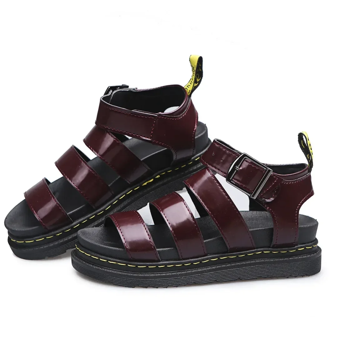 Women's Cool Thick Sole Casual Round Head Buckle Open Toe Platform Roman Sandals 