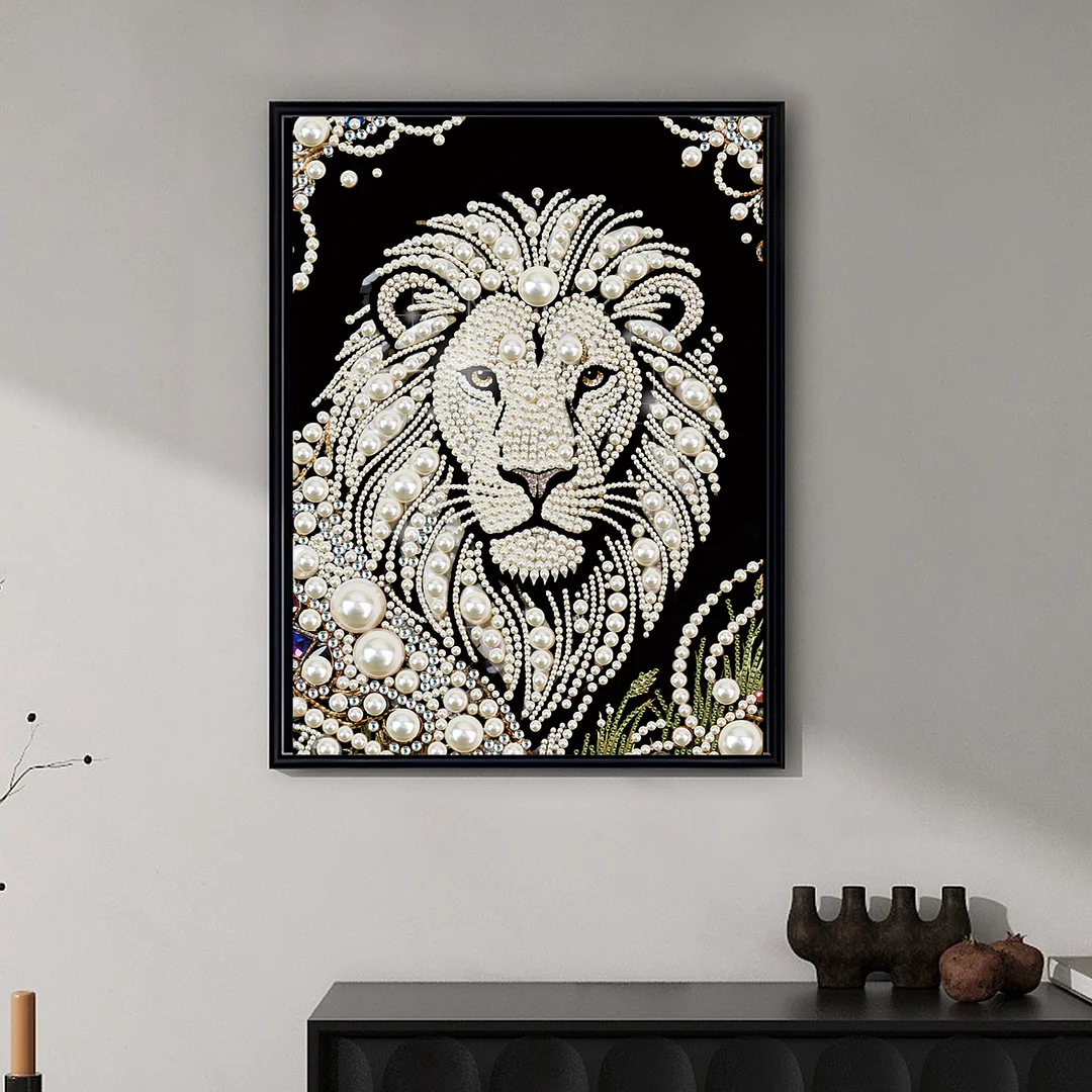 Lion Special Shaped 5D DIY Partial Drill Diamond Painting Kit Home Art 30x40cm