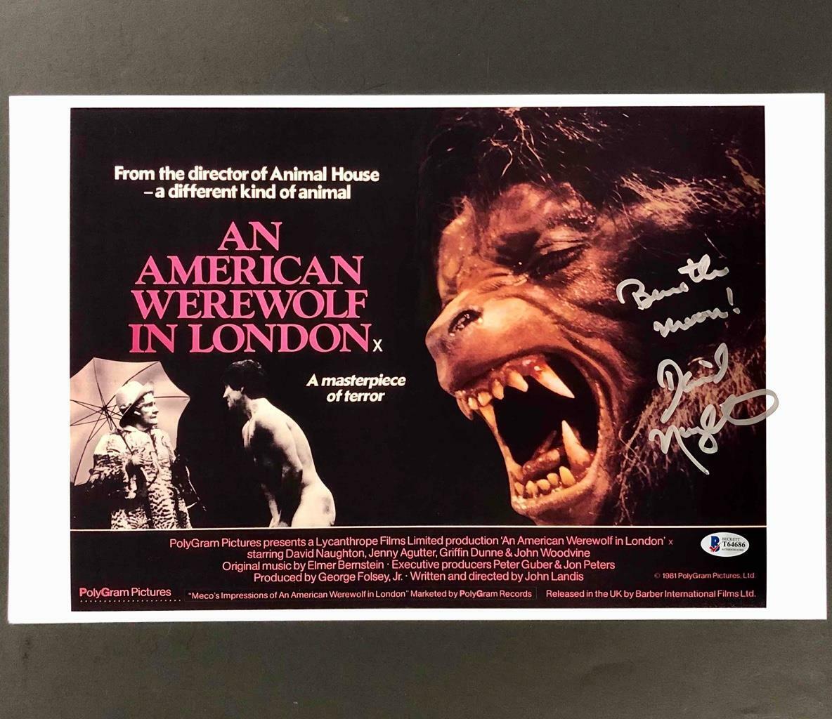 David Naughton signed American Werewolf in London 11x17 Photo Poster painting ~ Beckett BAS COA