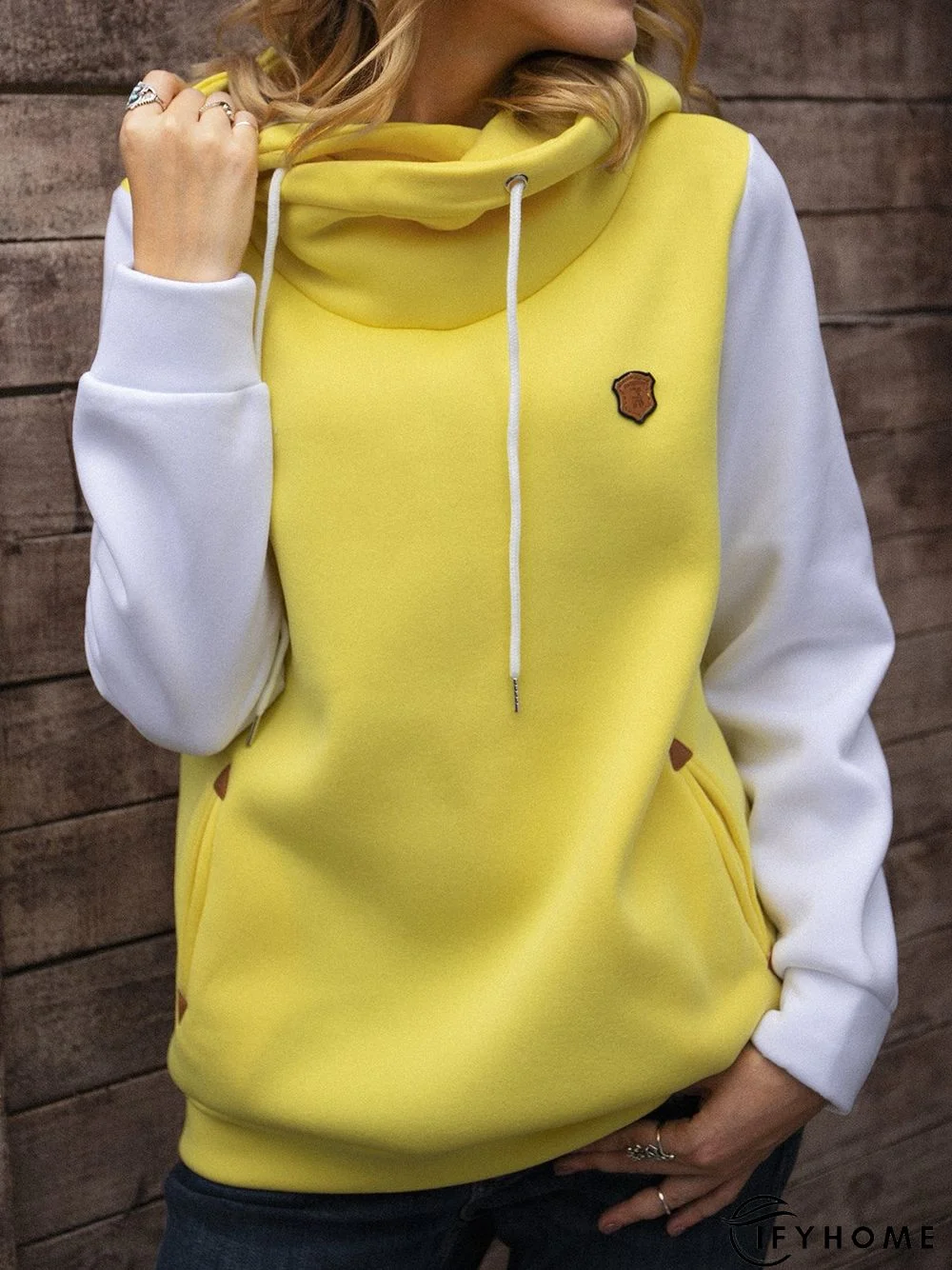 Yellow Cotton-Blend Sweatshirt | IFYHOME