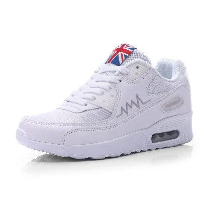 Women Running Sneakers Lace-up Air Cushion Breathable Mesh Sport Shoes Ladies Gym Sneakers Basketball Trainers Shoes Woman