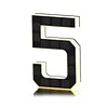 LED Illuminated Modern Address Sign Waterproof Personalized Solar Powered Address Number Dusk To Dawn Adhesive Or Screw Mount for Outside House Light Up Courtyard Hotel Bar