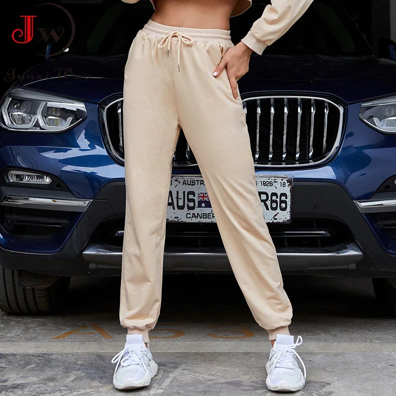 Churchf Women Casual Sport Pants Spring Autumn Solid Loose Lace-up Long Trousers Sweatpants Female Running Pantalones Mujer