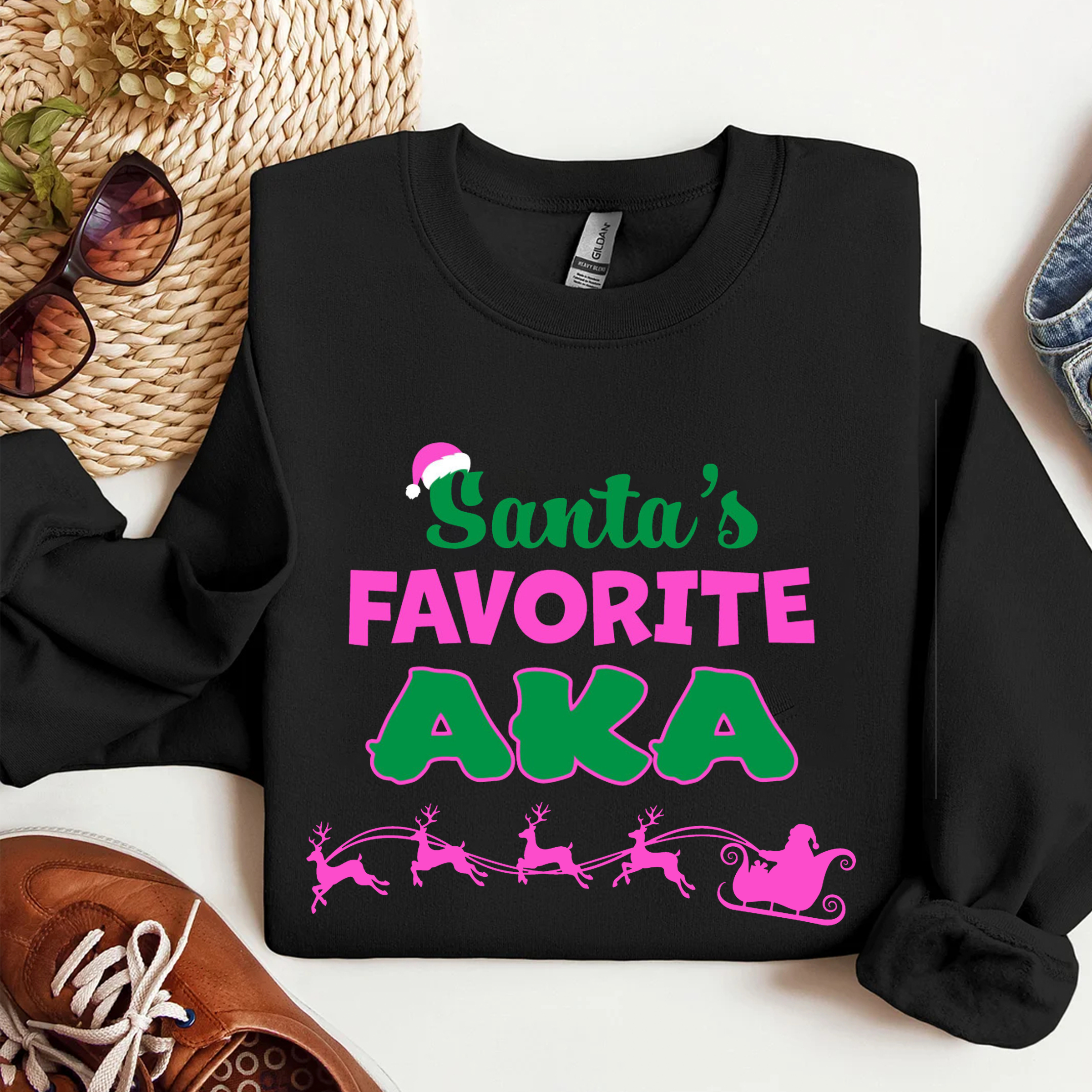 Santa's favorite AKA Long Sleeve Round Neck Comfortable Sweater