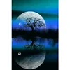 Purple Moon And Tree | Full Round Diamond Painting Kits