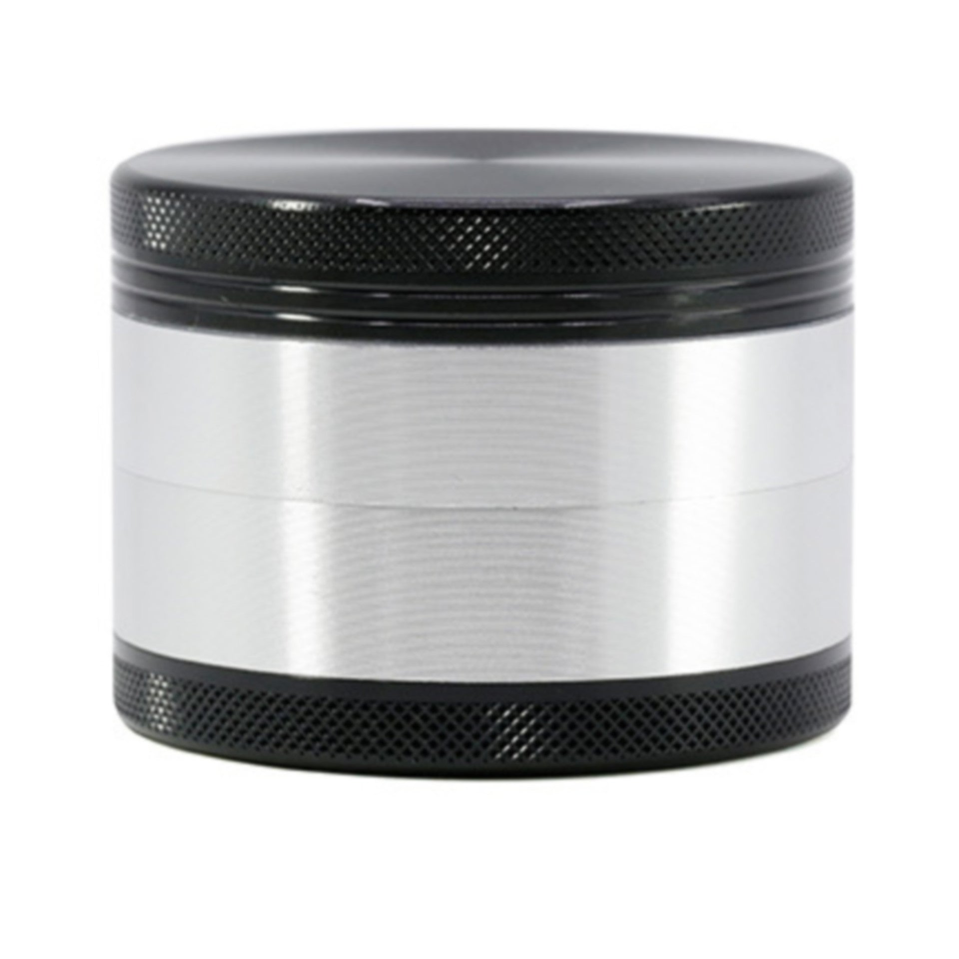 63MM 4 Piece Aluminum Alloy Two-Color Mixed Color  Grinder-Silver-Black