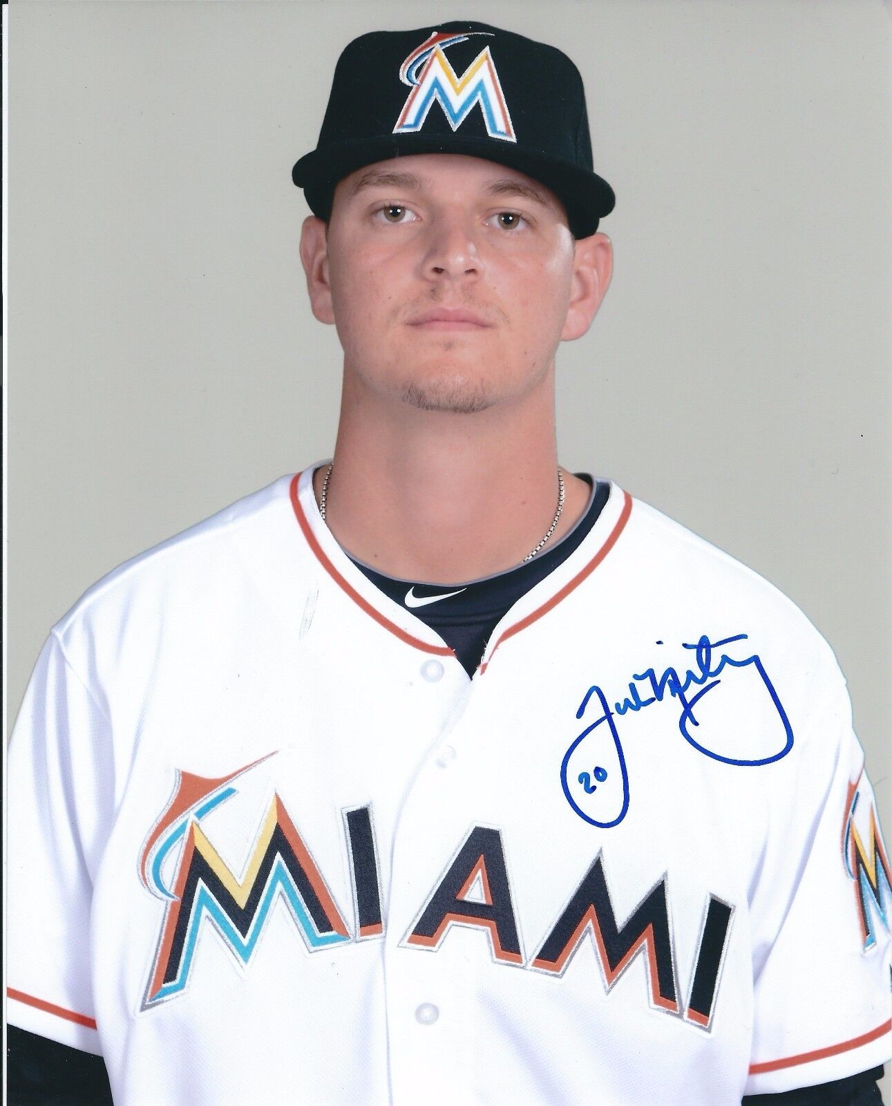 AUTOGRAPHED JUSTIN NICOLINO Miami Marlins 8X10 Photo Poster painting - COA