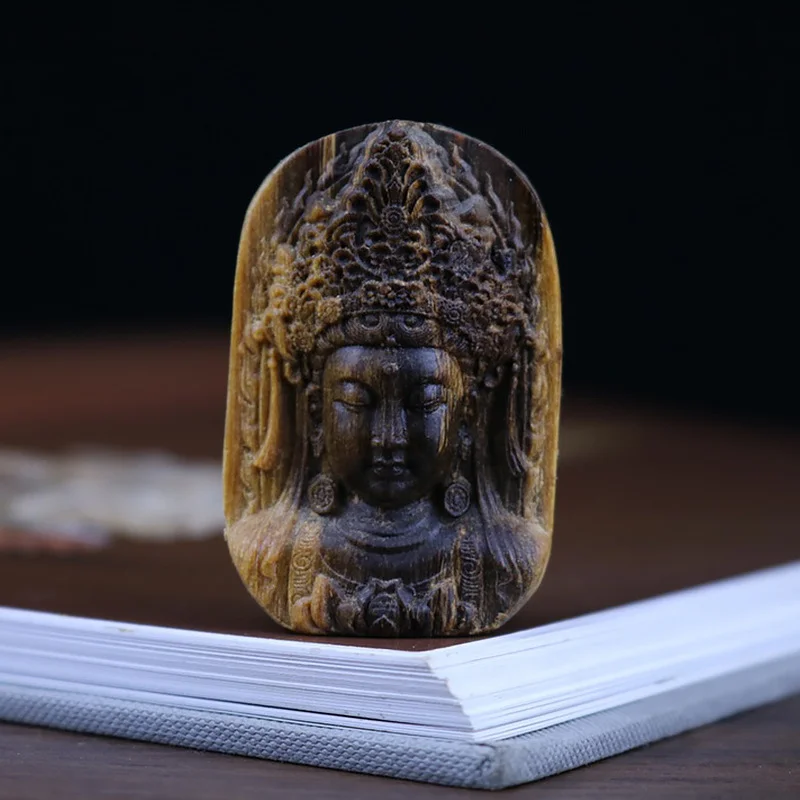 Vietnam Nha Trang Old Material Sinking Yellow Agarwood Pendant Car Hanging Agarwood Beads Necklace Amulet Pendant