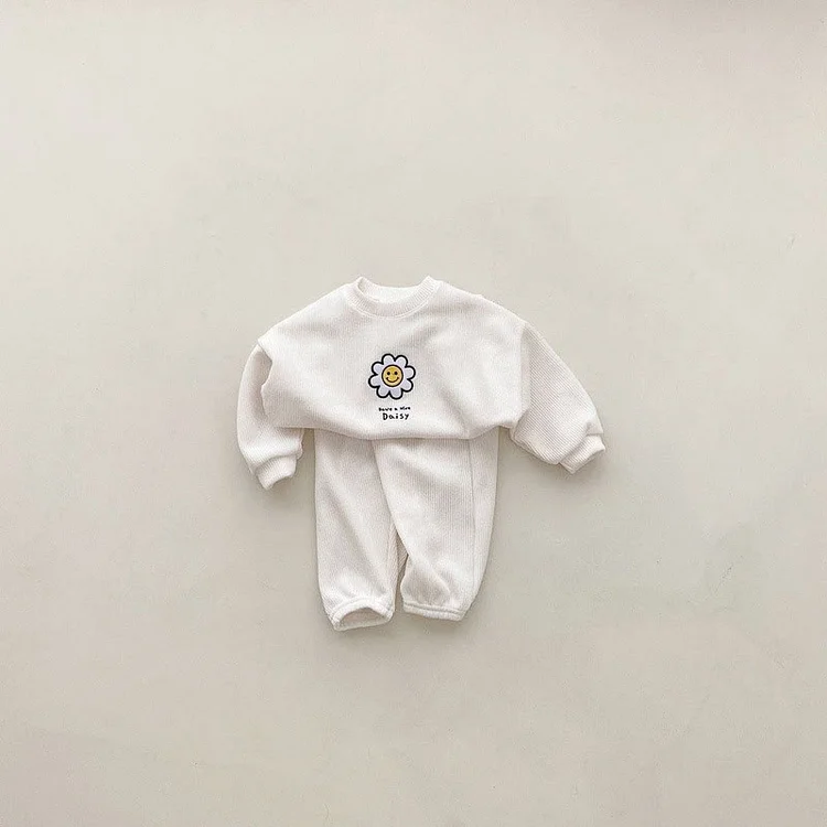 HAVE A NICE DAISY Baby Ribbed Sweatsuit 2 Pieces Set