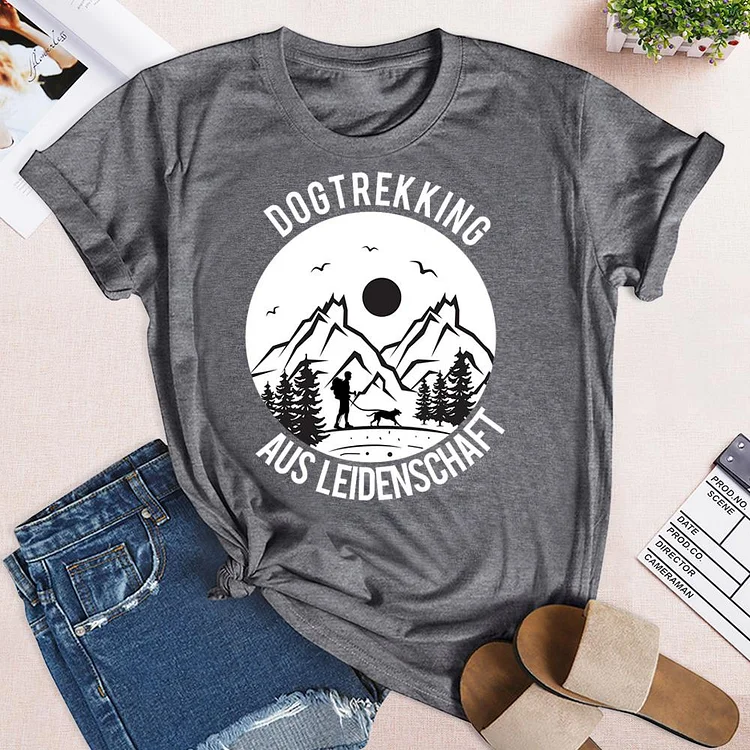 Dog trekking hiking with dog T-Shirt-04490-Annaletters