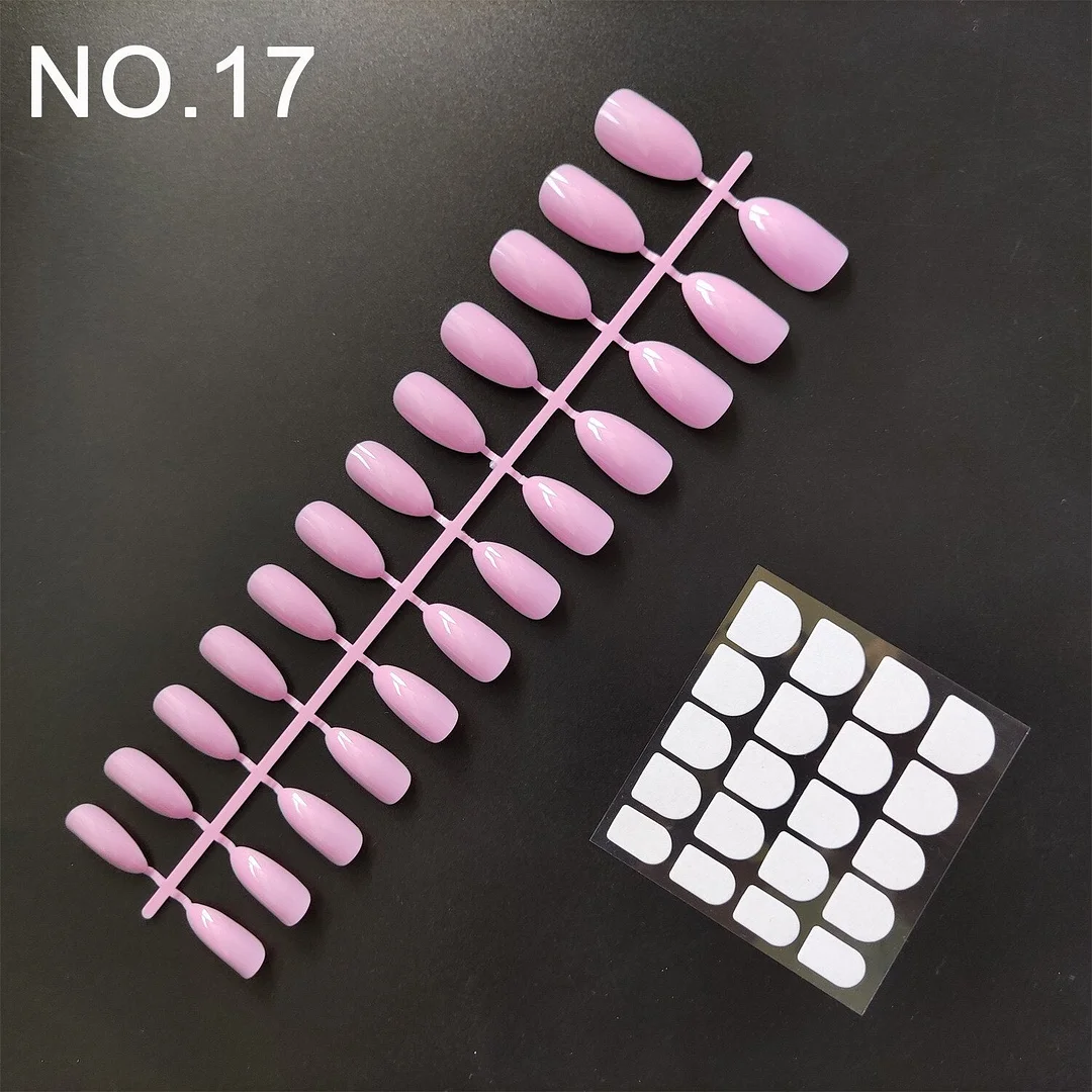 1 Set, 24 Pieces With Nail Adhesive Almond Shape False Nail Tips 20 Popular Colors Optional Full Cover Press On Nail-Nail Inspo