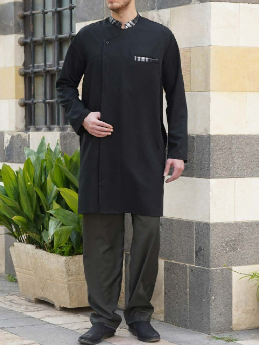 Men's stylish casual black two-piece suit