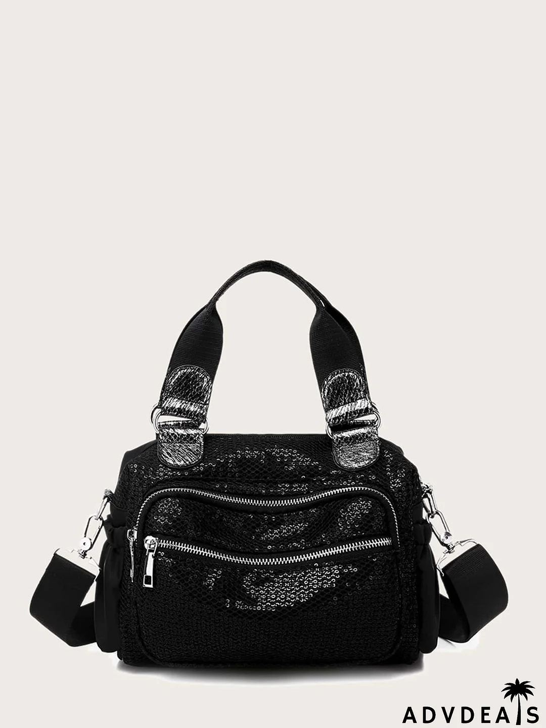 Minimalist Sequin Decor Crossbody Bag