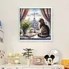 Cat By The Window-11CT Stamped Cross Stitch 40*40cm/15.75*15.75in tapestrymarket