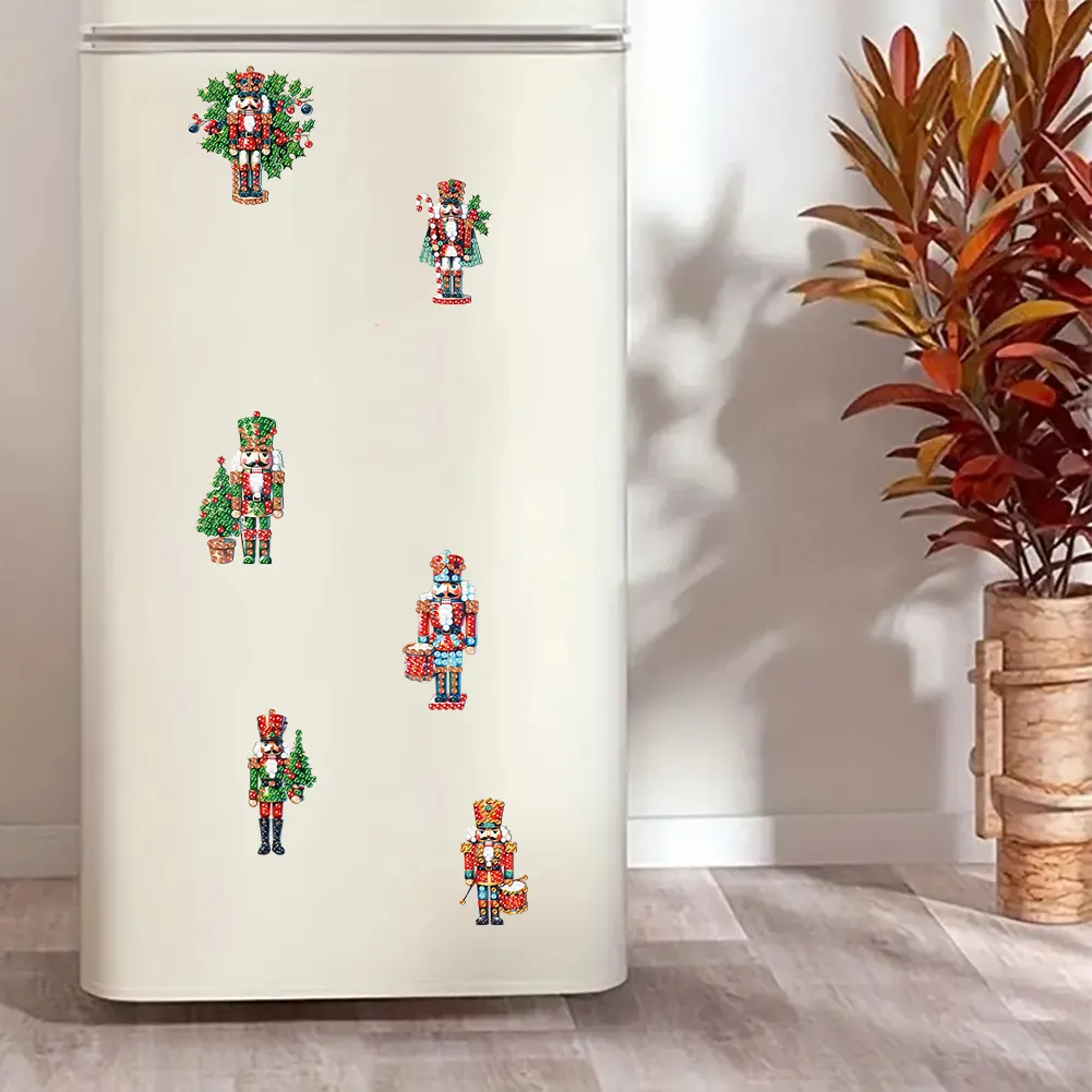6Pcs Acrylic Special Shape Christmas Nutcracker Fridge Stickers (LY836)