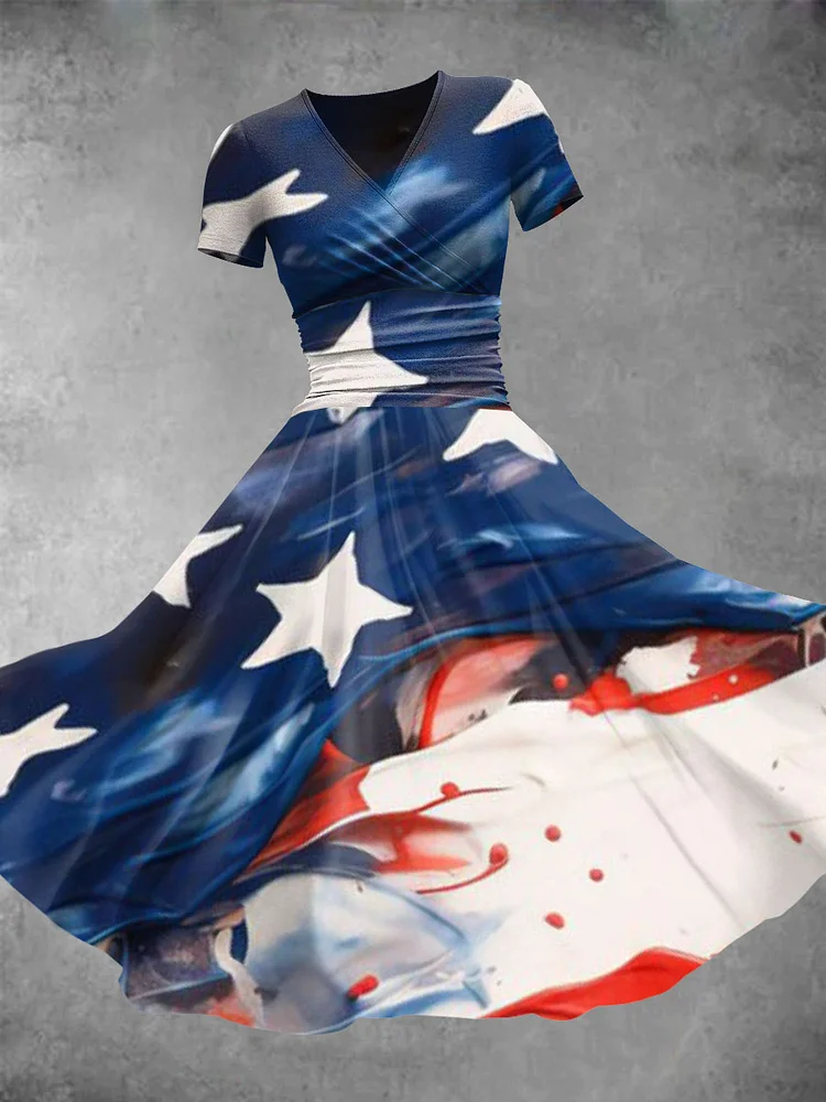 Women's Independence Day Print Maxi Dress