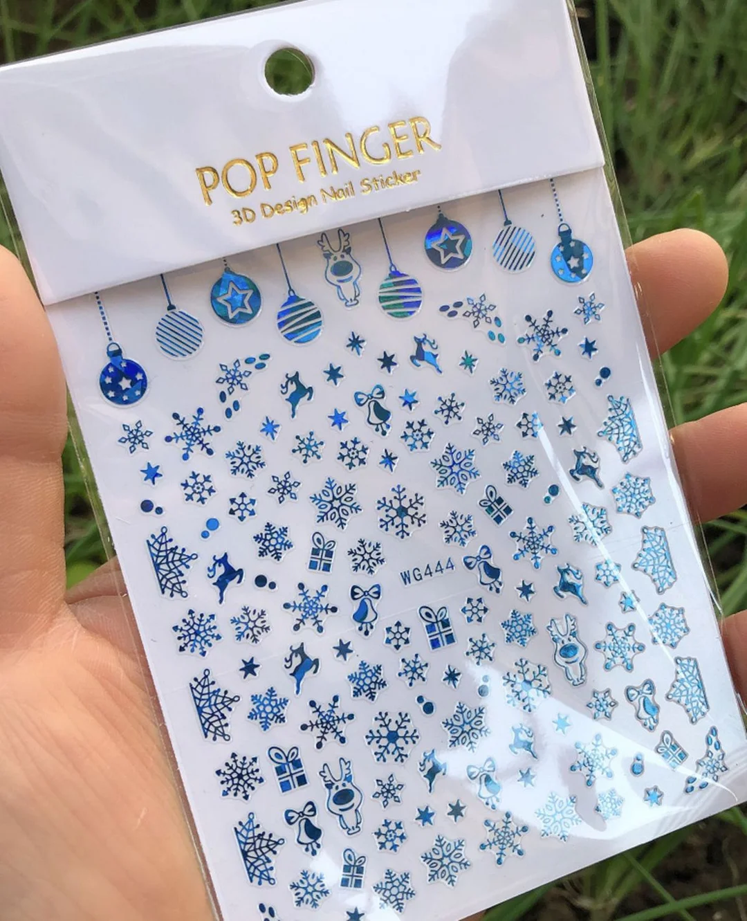 1Pcs Iridescent Silver Laser Snowflakes 3D Nail Stickers Leaves Flowers Summer Self Adhesive Transfer Sliders For Manicures Tips-Nail Inspo