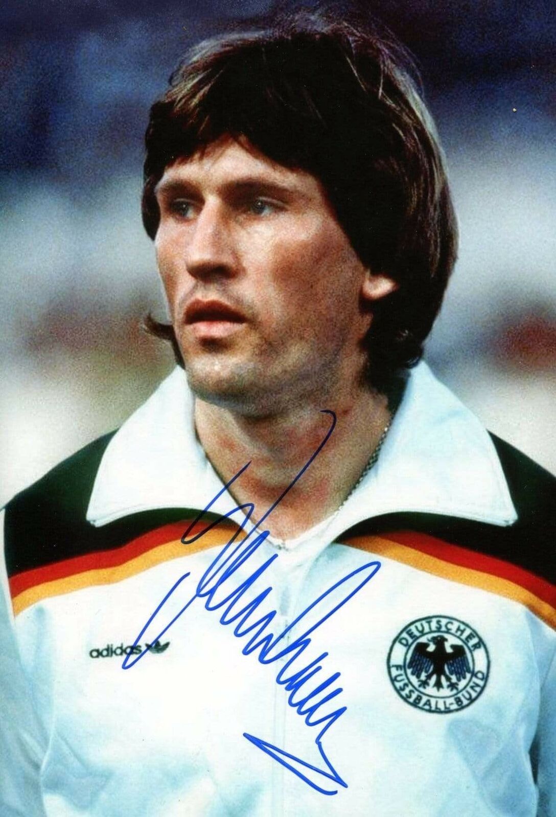 SOCCER Manfred Kaltz GERMAN NATIONAL TEAM autograph, signed Photo Poster painting