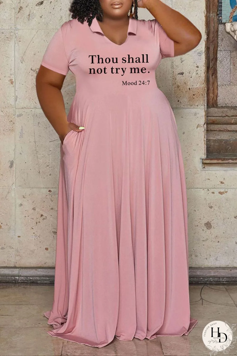 White Casual Letter Print Patchwork V Neck Straight Plus Size Dresses