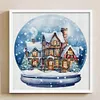 【Limited Stock Sale】Full Embroidery Cotton Thread 11CT Print Igloo Crystal Ball Cross Stitch 50x50cm tapestrymarket