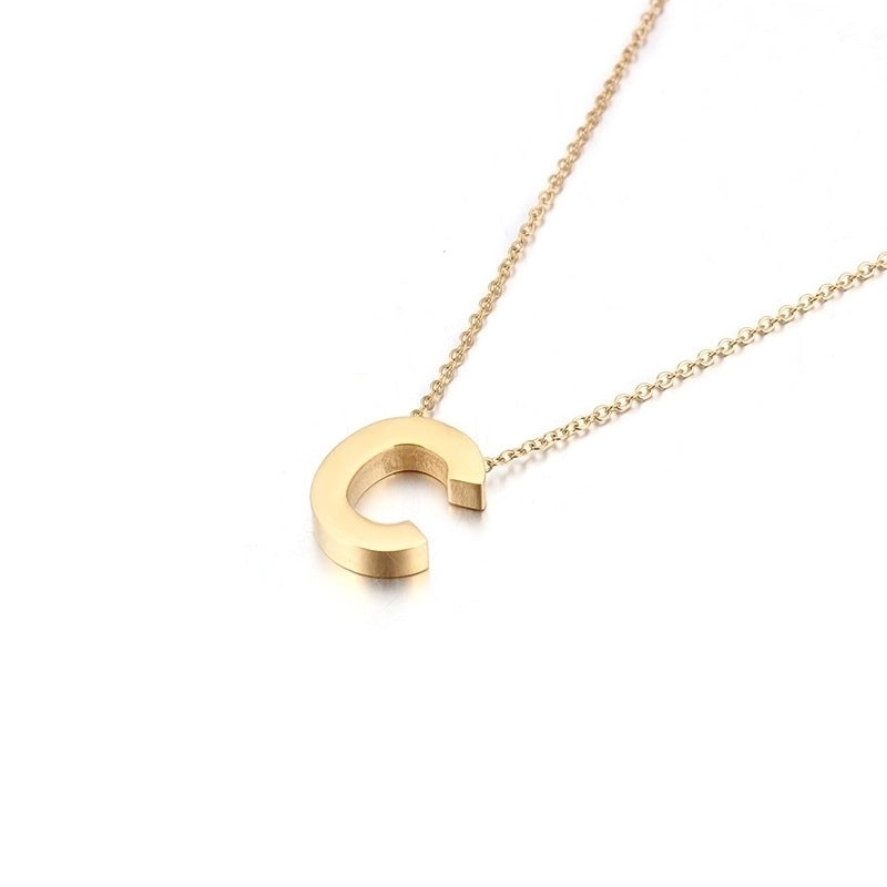 Titanium Steel 18K Gold Plated Fashion Plating Letter Necklace