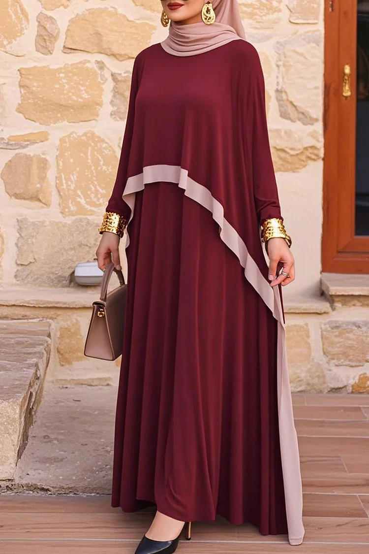 fitted lace wedding dress Elegant Solid Round Neck Long Sleeve Slinky Maxi Dress main image 0
