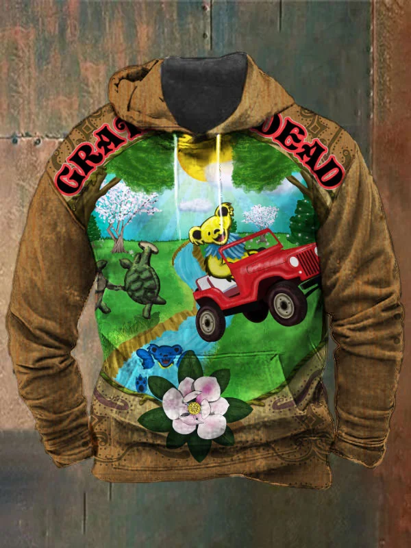 Unisex Bear Print Heavyweight Hoodies